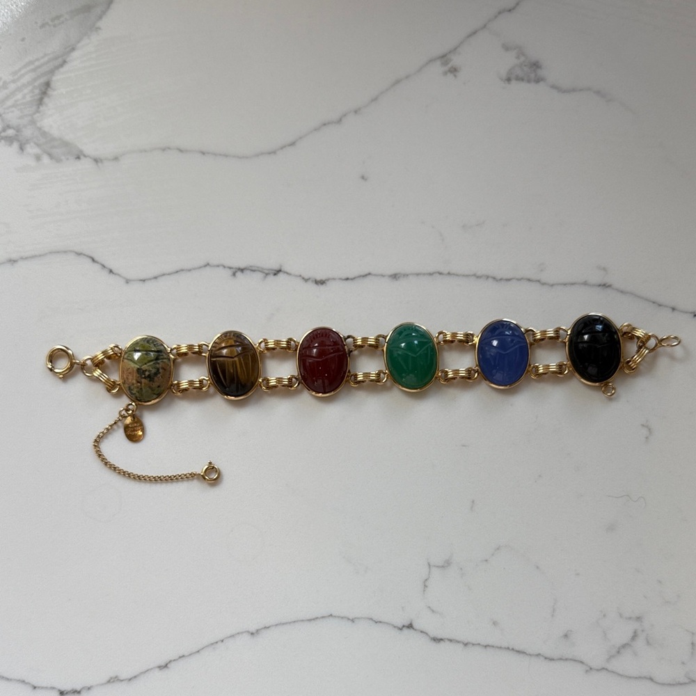 Vintage Burt Cassell 12K Scarab Bracelet